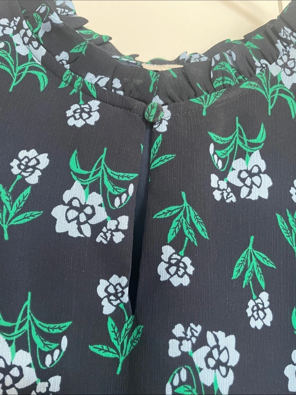 J.Crew Ruffle Floral Chiffon Blouse - Picture 4 of 5